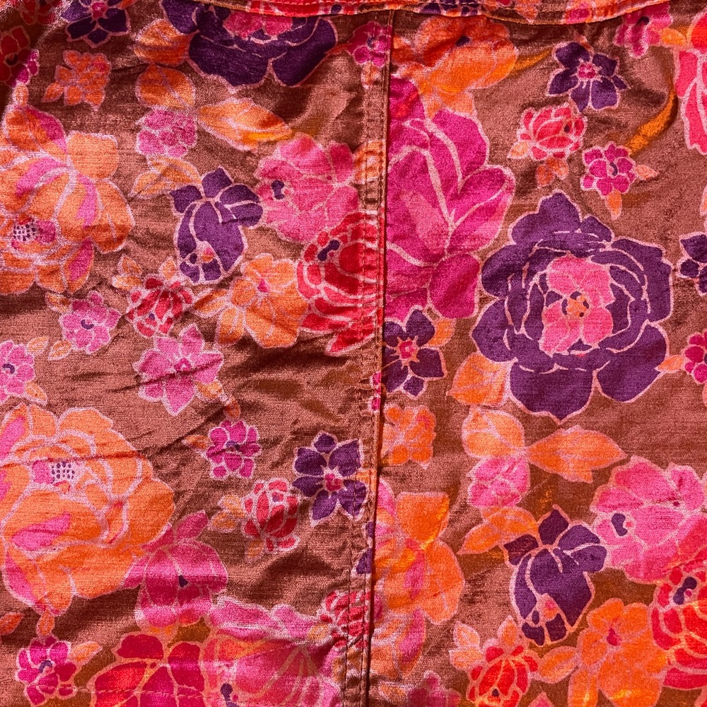 FREE PEOPLE Velvet like Floral Fall Mini Skirt - Picture 3 of 10